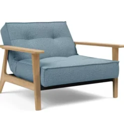 Fotel Rozkładany Splitback Frej Dąb Naturalny Light Blue Innovation
