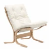 Fotel Siesta Classic Low - Biała Skóra, Naturalny Dąb Lk Hjelle
