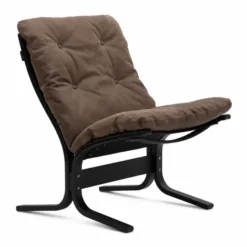 Fotel Siesta Classic Low - Ciemnobrązowa Skóra, Czarny Dąb Lk Hjelle
