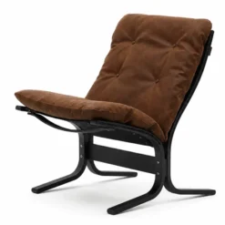 Fotel Siesta Classic Low - Koniakowa Skóra, Czarny Dąb Lk Hjelle