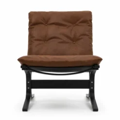 Fotel Siesta Classic Low - Koniakowa Skóra, Czarny Dąb Lk Hjelle