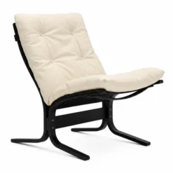 Fotel Siesta Classic Low - Kremowa Skóra, Czarny Dąb Lk Hjelle