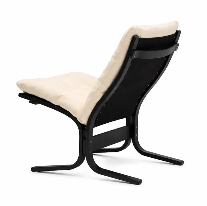 Fotel Siesta Classic Low - Kremowa Skóra, Czarny Dąb Lk Hjelle