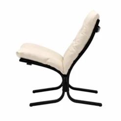 Fotel Siesta Classic Low - Kremowa Skóra, Czarny Dąb Lk Hjelle
