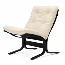 Fotel Siesta Classic Low - Kremowa Skóra, Czarny Dąb Lk Hjelle