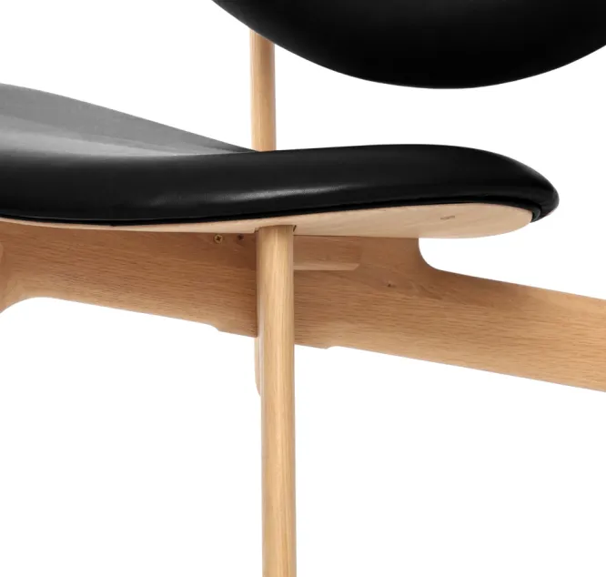 Fotel Slab Naturalny Dąb, Czarna Skóra Tom Dixon