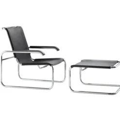 Fotel S 35 L Skórzany Czarny Thonet