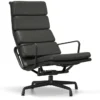 Fotel Soft Pad Chair Ea 222 Skóra Naturalna Nero - Podstawa Czarna Vitra