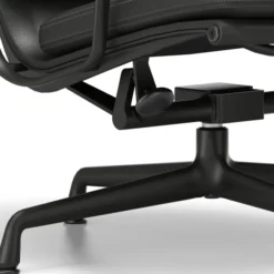 Fotel Soft Pad Chair Ea 222 Skóra Naturalna Nero - Podstawa Czarna Vitra