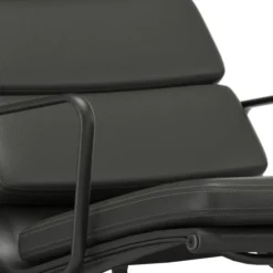 Fotel Soft Pad Chair Ea 222 Skóra Naturalna Nero - Podstawa Czarna Vitra