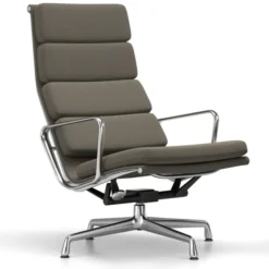 Fotel Soft Pad Chair Ea 222 Tkanina Laser Warm Gray - Podstawa Aluminiowa Vitra