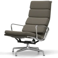 Fotel Soft Pad Chair Ea 222 Tkanina Laser Warm Gray - Podstawa Aluminiowa Vitra