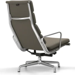 Fotel Soft Pad Chair Ea 222 Tkanina Laser Warm Gray - Podstawa Aluminiowa Vitra