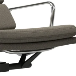 Fotel Soft Pad Chair Ea 222 Tkanina Laser Warm Gray - Podstawa Aluminiowa Vitra