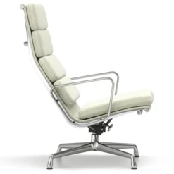 Fotel Soft Pad Chair Ea 222 Tkanina Track Soft Cream - Podstawa Aluminiowa Vitra