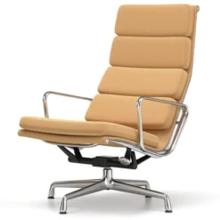 Fotel Soft Pad Chair Ea 222 Tkanina Track Cognac-Mustard - Podstawa Aluminiowa V