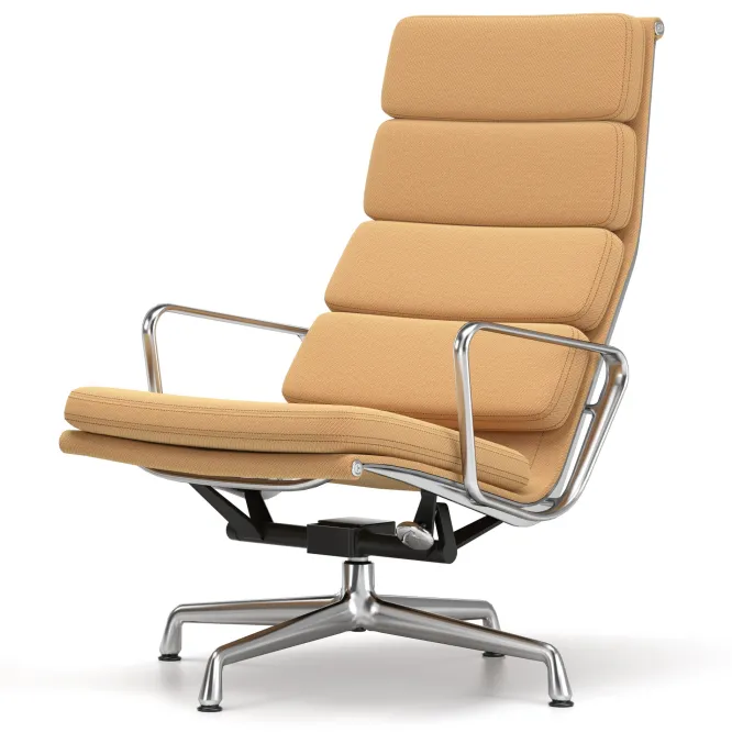 Fotel Soft Pad Chair Ea 222 Tkanina Track Cognac-Mustard - Podstawa Aluminiowa V