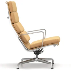 Fotel Soft Pad Chair Ea 222 Tkanina Track Cognac-Mustard - Podstawa Aluminiowa V