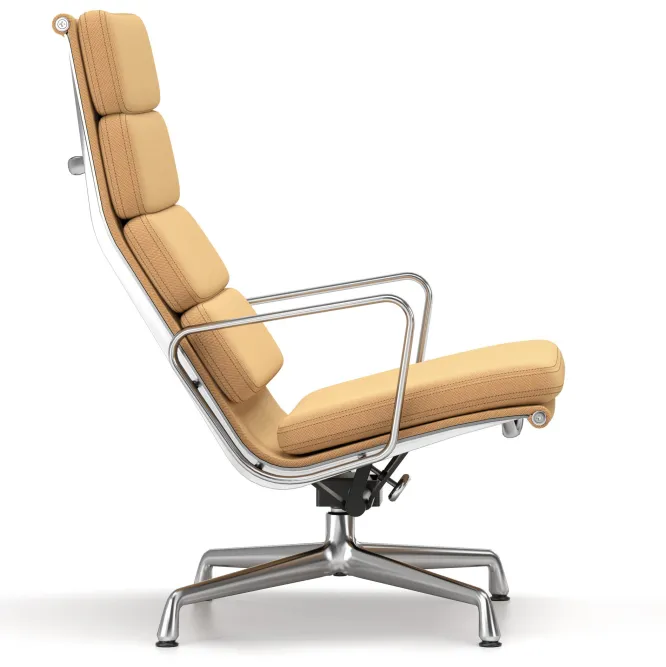 Fotel Soft Pad Chair Ea 222 Tkanina Track Cognac-Mustard - Podstawa Aluminiowa V