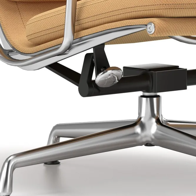 Fotel Soft Pad Chair Ea 222 Tkanina Track Cognac-Mustard - Podstawa Aluminiowa V