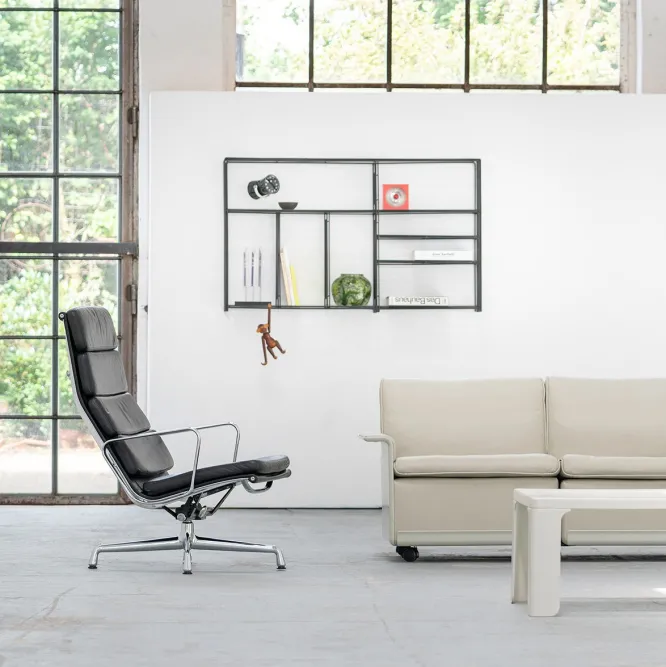 Fotel Soft Pad Chair Ea 222 Tkanina Cosy 2 Nutmeg - Podstawa Czarna Vitra