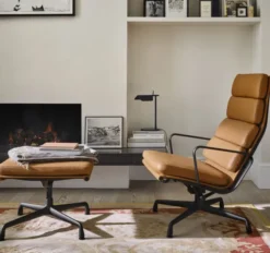 Fotel Soft Pad Chair Ea 222 Tkanina Cosy 2 Nutmeg - Podstawa Czarna Vitra