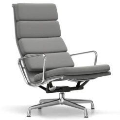 Fotel Soft Pad Chair Ea 222 Tkanina Track Iron Grey - Podstawa Aluminiowa Vitra