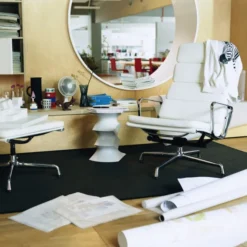 Fotel Soft Pad Chair Ea 222 Tkanina Track Iron Grey - Podstawa Aluminiowa Vitra