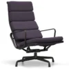 Fotel Soft Pad Chair Ea 222 Tkanina Track Ink Blue - Podstawa Czarna Vitra