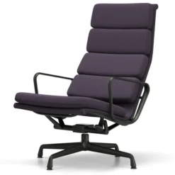 Fotel Soft Pad Chair Ea 222 Tkanina Track Ink Blue - Podstawa Czarna Vitra