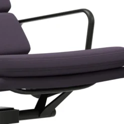 Fotel Soft Pad Chair Ea 222 Tkanina Track Ink Blue - Podstawa Czarna Vitra