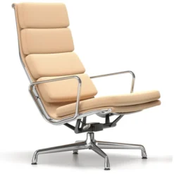 Fotel Soft Pad Chair Ea 222 Tkanina Track Mustard - Podstawa Aluminiowa Vitra