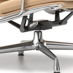 Fotel Soft Pad Chair Ea 222 Tkanina Track Mustard - Podstawa Aluminiowa Vitra