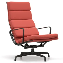 Fotel Soft Pad Chair Ea 222 Tkanina Track Brick-Red - Podstawa Czarna Vitra