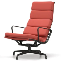 Fotel Soft Pad Chair Ea 222 Tkanina Track Brick-Red - Podstawa Czarna Vitra