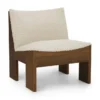 Fotel Tenon Beżowy Z Ciemną Dębową Podstawą New Works