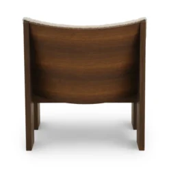 Fotel Tenon Beżowy Z Ciemną Dębową Podstawą New Works