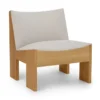 Fotel Tenon Beżowy Z Dębową Podstawą New Works