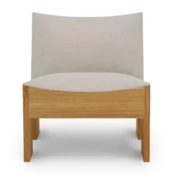 Fotel Tenon Beżowy Z Dębową Podstawą New Works