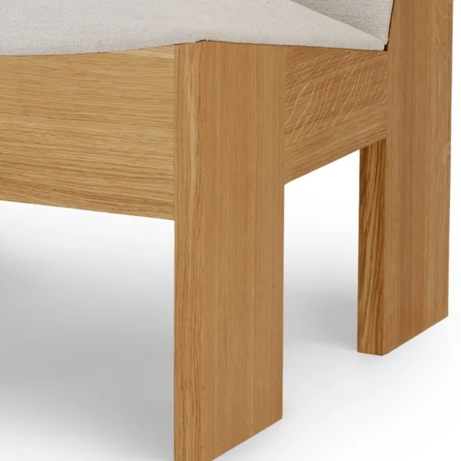 Fotel Tenon Beżowy Z Dębową Podstawą New Works