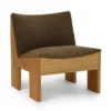 Fotel Tenon Brązowy Z Dębową Podstawą New Works