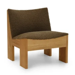 Fotel Tenon Brązowy Z Dębową Podstawą New Works