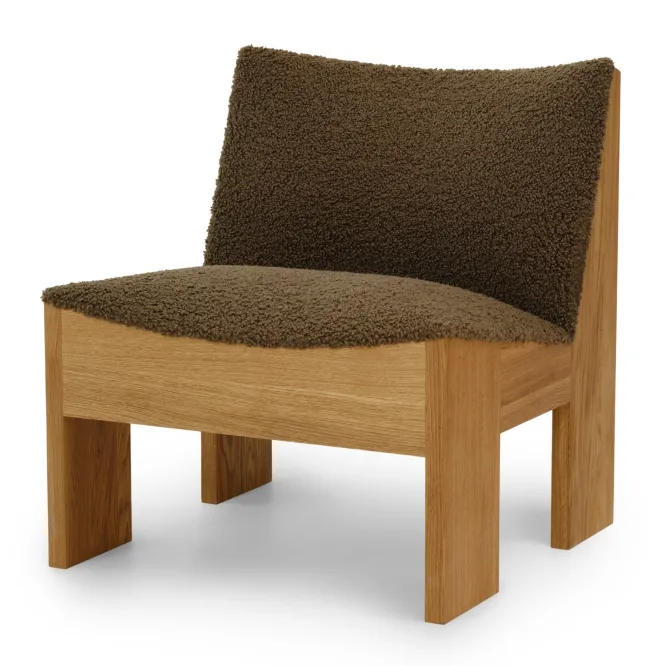 Fotel Tenon Brązowy Z Dębową Podstawą New Works