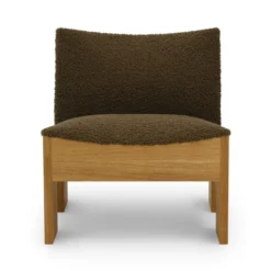 Fotel Tenon Brązowy Z Dębową Podstawą New Works
