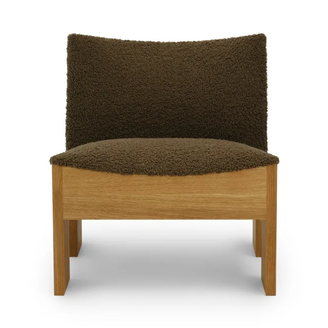 Fotel Tenon Brązowy Z Dębową Podstawą New Works