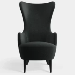 Fotel Wingback Kvadrat Melange Dark Grey Tom Dixon