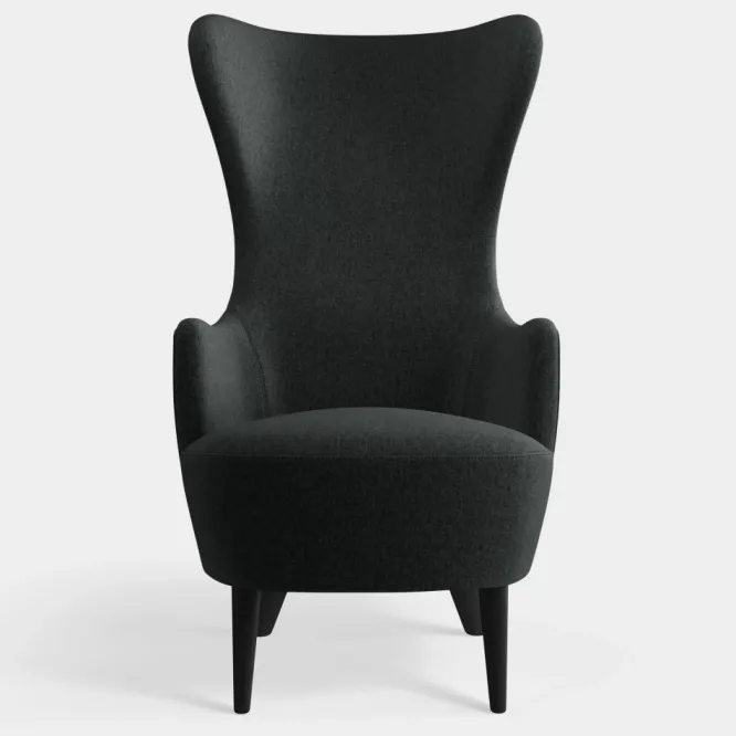 Fotel Wingback Kvadrat Melange Dark Grey Tom Dixon