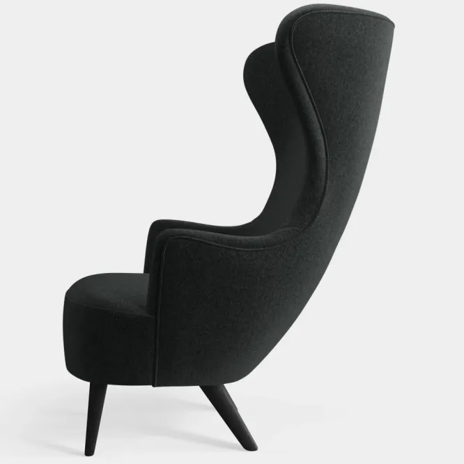 Fotel Wingback Kvadrat Melange Dark Grey Tom Dixon