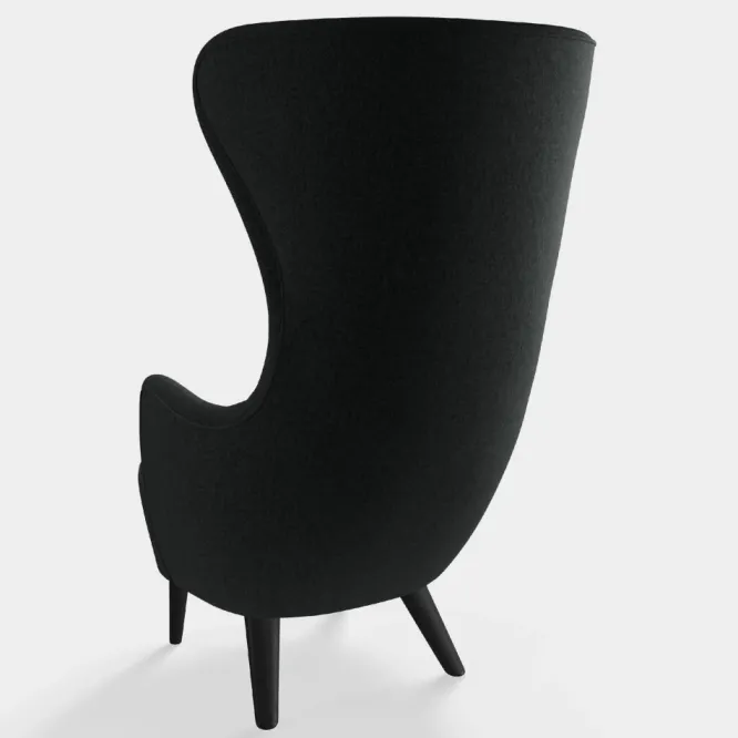 Fotel Wingback Kvadrat Melange Dark Grey Tom Dixon