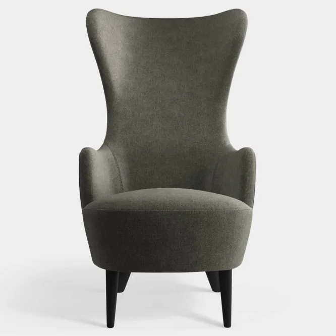Fotel Wingback Kvadrat Melange Grey Tom Dixon